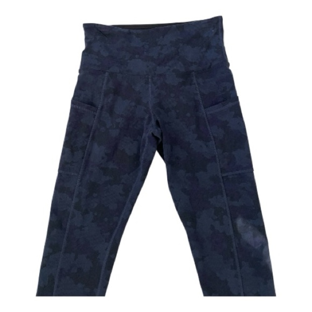 Tuff Athletics Blue Camo Leggings with side pockets Size (Small) - Picture 5 of 8
